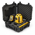 Rugged self-leveling rotary laser with detector, grade rod clamp and hard carrying case arranged as a complete kit